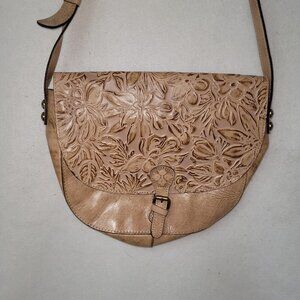 Patricia Nash Bag Womens Rosolini Tooled‎ Leather Saddle Natural Style P472203